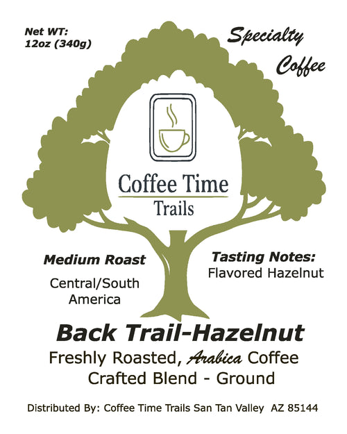 Back Trail- Hazelnut Flavored, Specialty Coffee