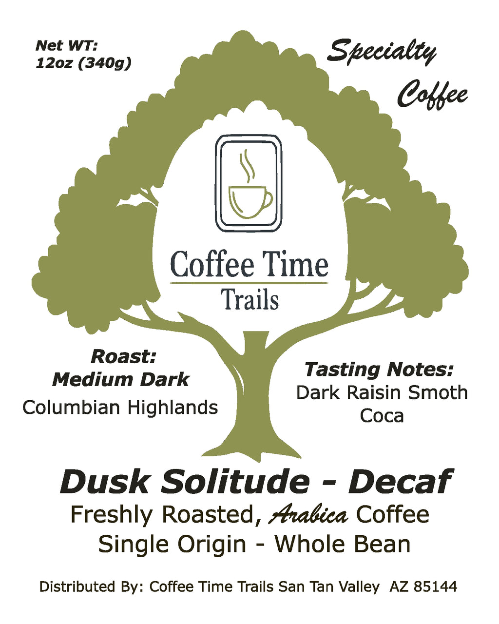 Dusk Solitude- Decaf, Specialty Coffee